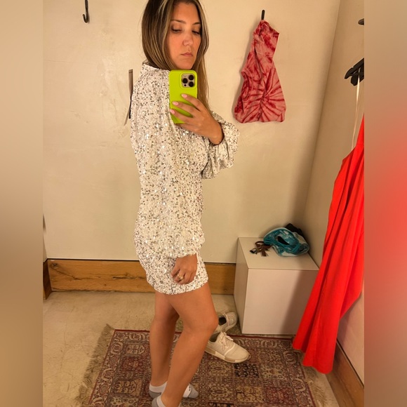 Retrofete white sequin dress size M - Picture 7 of 8